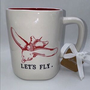 DISNEY x RAE DUNN Dumbo Let’s Fly Mug Red Inside BEAUTIFUL 🐘 Artisan Collection